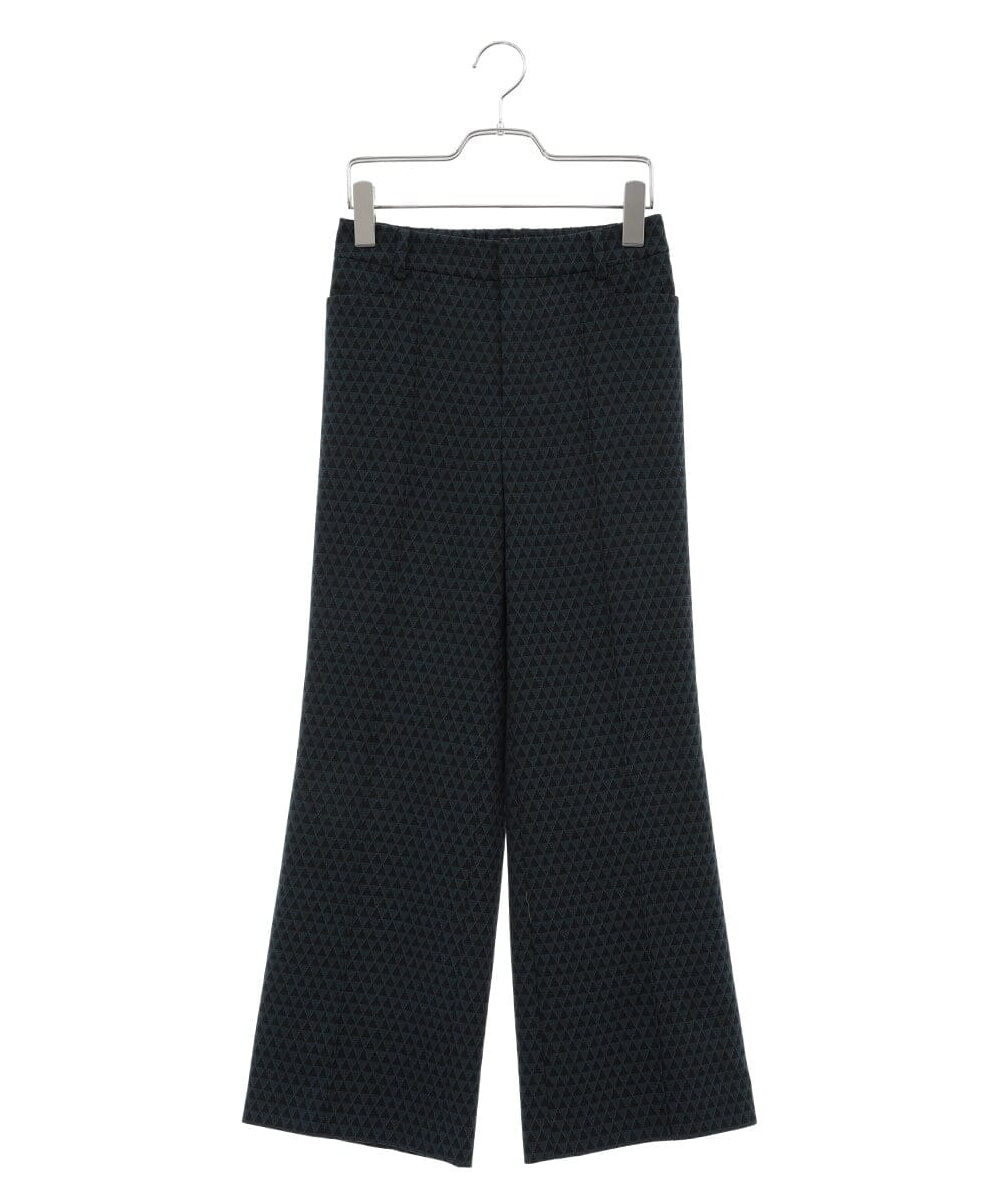 PHLJS38290 GEORGES RECH(小さいサイズ)(メゾン ドゥ サンク) [日本製]トライアングルジャカードフレアパンツ ブラック系