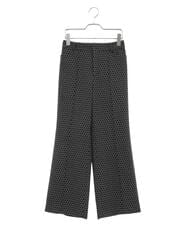PHLJS38290 GEORGES RECH(小さいサイズ)(メゾン ドゥ サンク) [日本製]トライアングルジャカードフレアパンツ ブラック系