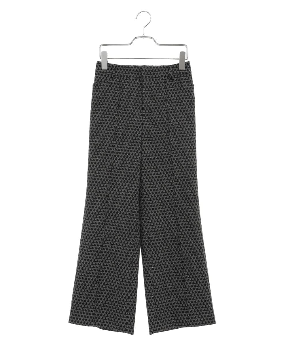 PHLJS38290 GEORGES RECH(小さいサイズ)(メゾン ドゥ サンク) [日本製]トライアングルジャカードフレアパンツ ブラック系