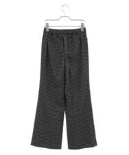 PHLJS38290 GEORGES RECH(小さいサイズ)(メゾン ドゥ サンク) [日本製]トライアングルジャカードフレアパンツ ブラック系