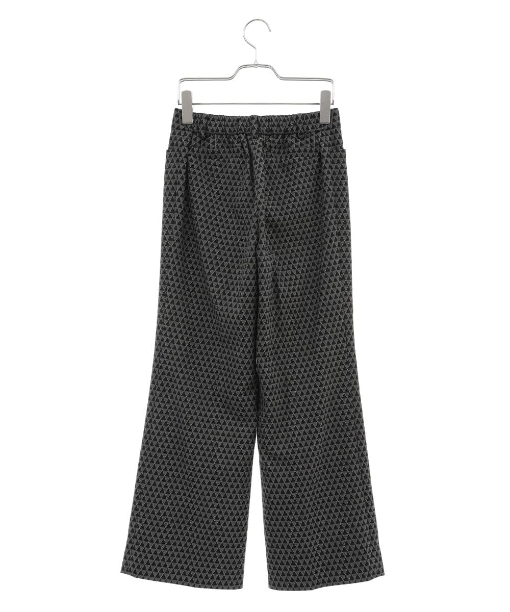 PHLJS38290 GEORGES RECH(小さいサイズ)(メゾン ドゥ サンク) [日本製]トライアングルジャカードフレアパンツ ブラック系