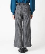 PHLJS38290 GEORGES RECH(小さいサイズ)(メゾン ドゥ サンク) [日本製]トライアングルジャカードフレアパンツ ブラック系