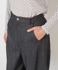 PHLJU30230 GEORGES RECH(小さいサイズ)(メゾン ドゥ サンク) シャンブレーデニムワイドパンツ ネイビー
