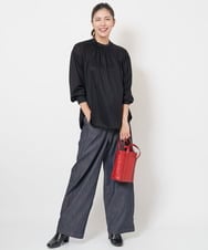 PHLJU30230 GEORGES RECH(小さいサイズ)(メゾン ドゥ サンク) シャンブレーデニムワイドパンツ ネイビー
