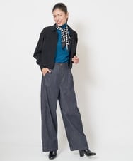 PHLJU30230 GEORGES RECH(小さいサイズ)(メゾン ドゥ サンク) シャンブレーデニムワイドパンツ ネイビー