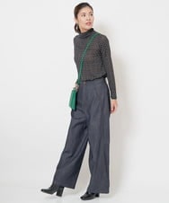 PHLJU30230 GEORGES RECH(小さいサイズ)(メゾン ドゥ サンク) シャンブレーデニムワイドパンツ ネイビー