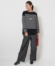 PHLJU30230 GEORGES RECH(小さいサイズ)(メゾン ドゥ サンク) シャンブレーデニムワイドパンツ ネイビー