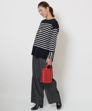 PHLJU30230 GEORGES RECH(小さいサイズ)(メゾン ドゥ サンク) シャンブレーデニムワイドパンツ ネイビー
