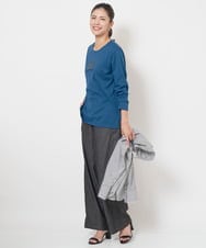 PHLJU30230 GEORGES RECH(小さいサイズ)(メゾン ドゥ サンク) シャンブレーデニムワイドパンツ ネイビー