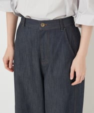 PHLJU30230 GEORGES RECH(小さいサイズ)(メゾン ドゥ サンク) シャンブレーデニムワイドパンツ ネイビー