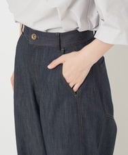 PHLJU30230 GEORGES RECH(小さいサイズ)(メゾン ドゥ サンク) シャンブレーデニムワイドパンツ ネイビー