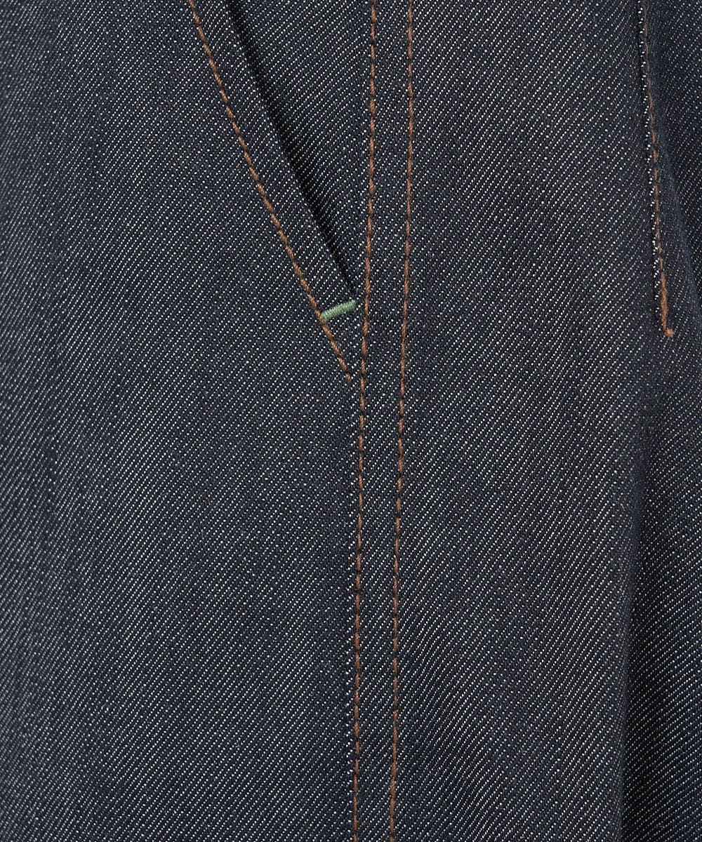 PHLJU30230 GEORGES RECH(小さいサイズ)(メゾン ドゥ サンク) シャンブレーデニムワイドパンツ ネイビー