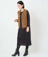 PHPAD22450 GEORGES RECH(小さいサイズ)(メゾン ドゥ サンク)  [日本製]ダブルフェイスロゴワンピース ネイビー