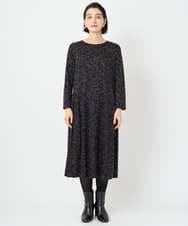PHPAD22450 GEORGES RECH(小さいサイズ)(メゾン ドゥ サンク)  [日本製]ダブルフェイスロゴワンピース ネイビー