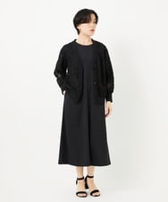 PHPGA41430 GEORGES RECH(小さいサイズ)(メゾン ドゥ サンク)  [日本製]ストレッチランタンスリーブナローワンピース ブラック