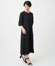 PHPGA41430 GEORGES RECH(小さいサイズ)(メゾン ドゥ サンク) [接触冷感] [日本製]ストレッチランタンスリーブナローワンピース ブラック