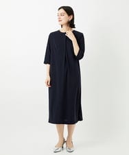 PHPGD11330 GEORGES RECH(小さいサイズ)(メゾン ドゥ サンク) ドライタッチジャージーフレアワンピース ネイビー
