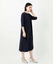 PHPGD11330 GEORGES RECH(小さいサイズ)(メゾン ドゥ サンク) ドライタッチジャージーフレアワンピース ネイビー