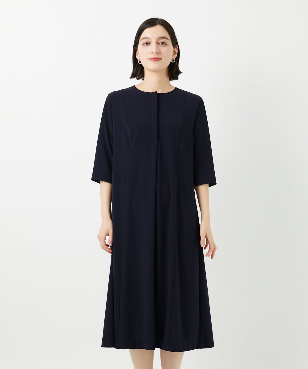 PHPGD11330 GEORGES RECH(小さいサイズ)(メゾン ドゥ サンク) ドライタッチジャージーフレアワンピース ネイビー