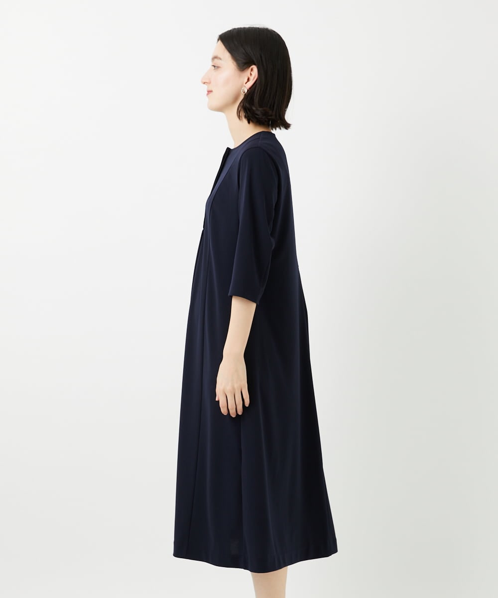 PHPGD11330 GEORGES RECH(小さいサイズ)(メゾン ドゥ サンク) ドライタッチジャージーフレアワンピース ネイビー