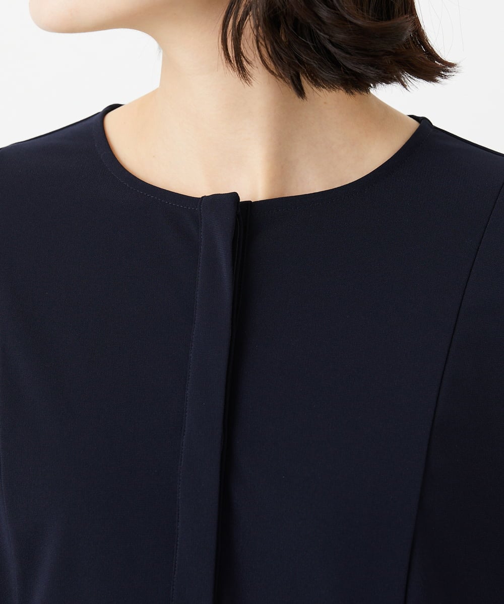 PHPGD11330 GEORGES RECH(小さいサイズ)(メゾン ドゥ サンク) ドライタッチジャージーフレアワンピース ネイビー