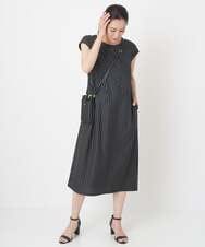 PHPHT24390 GEORGES RECH(小さいサイズ)(メゾン ドゥ サンク) [2点セット]フレンチスリーブワンピース×カーディガン ブルー×ホワイト