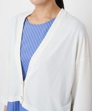PHPHT24390 GEORGES RECH(小さいサイズ)(メゾン ドゥ サンク) [2点セット]フレンチスリーブワンピース×カーディガン ブルー×ホワイト