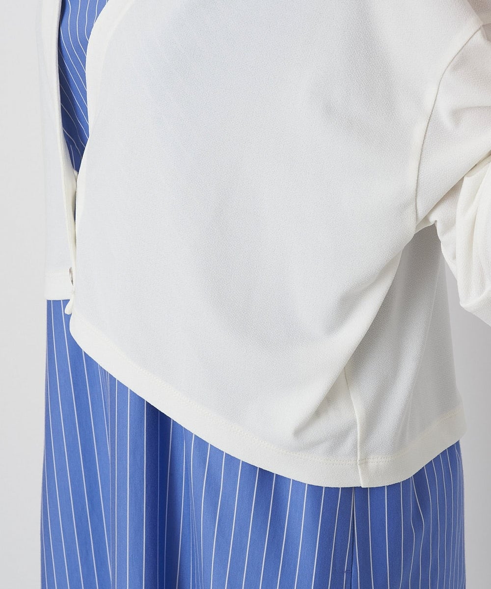 PHPHT24390 GEORGES RECH(小さいサイズ)(メゾン ドゥ サンク) [2点セット]フレンチスリーブワンピース×カーディガン ブルー×ホワイト