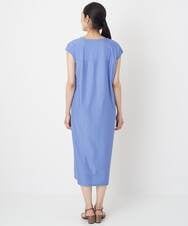 PHPHT24390 GEORGES RECH(小さいサイズ)(メゾン ドゥ サンク) [2点セット]フレンチスリーブワンピース×カーディガン ブルー×ホワイト