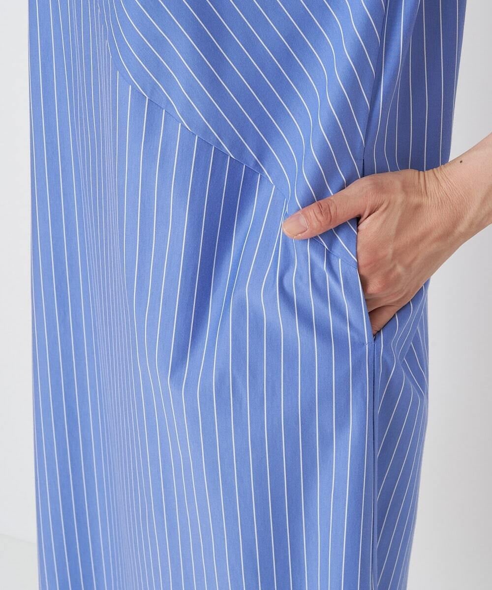 PHPHT24390 GEORGES RECH(小さいサイズ)(メゾン ドゥ サンク) [2点セット]フレンチスリーブワンピース×カーディガン ブルー×ホワイト