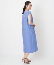 PHPHT24390 GEORGES RECH(小さいサイズ)(メゾン ドゥ サンク) [2点セット]フレンチスリーブワンピース×カーディガン ブルー×ホワイト