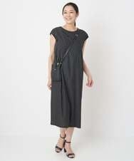 PHPHT24390 GEORGES RECH(小さいサイズ)(メゾン ドゥ サンク) [2点セット]フレンチスリーブワンピース×カーディガン ブルー×ホワイト