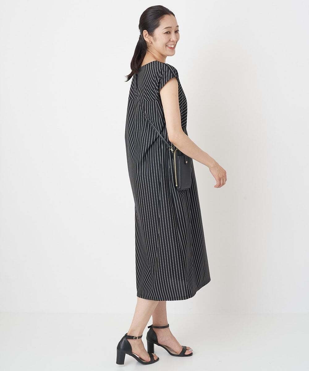 PHPHT24390 GEORGES RECH(小さいサイズ)(メゾン ドゥ サンク) [2点セット]フレンチスリーブワンピース×カーディガン ブルー×ホワイト