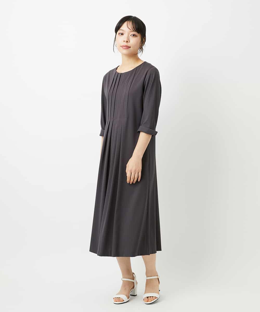 PHPJE05390 GEORGES RECH(小さいサイズ) タックフレア7部袖ワンピース