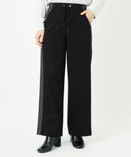 PHQAD01250 GEORGES RECH(小さいサイズ)(メゾン ドゥ サンク) ストレッチダンボールストレートワイドパンツ ブラック