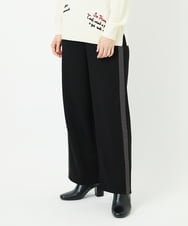 PHQAD01250 GEORGES RECH(小さいサイズ)(メゾン ドゥ サンク) ストレッチダンボールストレートワイドパンツ ブラック