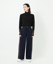 PHQAD01250 GEORGES RECH(小さいサイズ)(メゾン ドゥ サンク) ストレッチダンボールストレートワイドパンツ ブラック