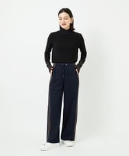 PHQAD01250 GEORGES RECH(小さいサイズ)(メゾン ドゥ サンク) ストレッチダンボールストレートワイドパンツ ブラック