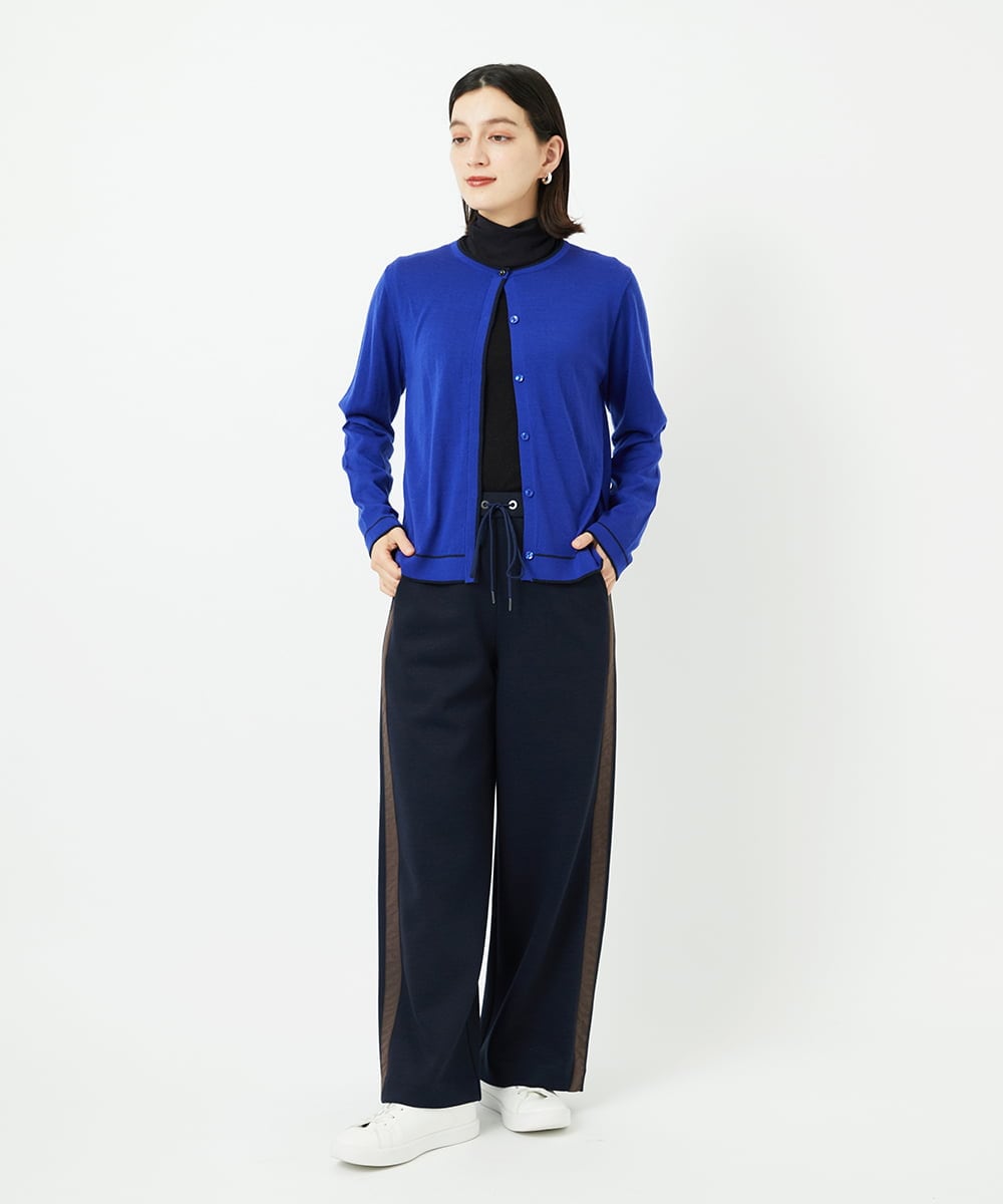 PHQAD01250 GEORGES RECH(小さいサイズ)(メゾン ドゥ サンク) ストレッチダンボールストレートワイドパンツ ブラック