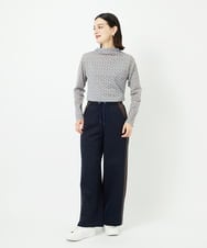PHQAD01250 GEORGES RECH(小さいサイズ)(メゾン ドゥ サンク) ストレッチダンボールストレートワイドパンツ ブラック