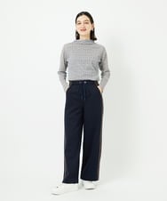 PHQAD01250 GEORGES RECH(小さいサイズ)(メゾン ドゥ サンク) ストレッチダンボールストレートワイドパンツ ブラック