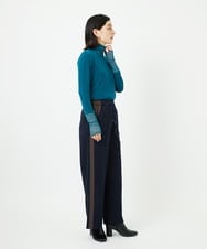 PHQAD01250 GEORGES RECH(小さいサイズ)(メゾン ドゥ サンク) ストレッチダンボールストレートワイドパンツ ブラック