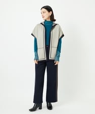 PHQAD01250 GEORGES RECH(小さいサイズ)(メゾン ドゥ サンク) ストレッチダンボールストレートワイドパンツ ブラック
