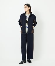 PHQAD01250 GEORGES RECH(小さいサイズ)(メゾン ドゥ サンク) ストレッチダンボールストレートワイドパンツ ブラック