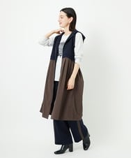 PHQAD01250 GEORGES RECH(小さいサイズ)(メゾン ドゥ サンク) ストレッチダンボールストレートワイドパンツ ブラック