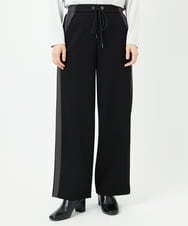 PHQAD01250 GEORGES RECH(小さいサイズ)(メゾン ドゥ サンク) ストレッチダンボールストレートワイドパンツ ブラック