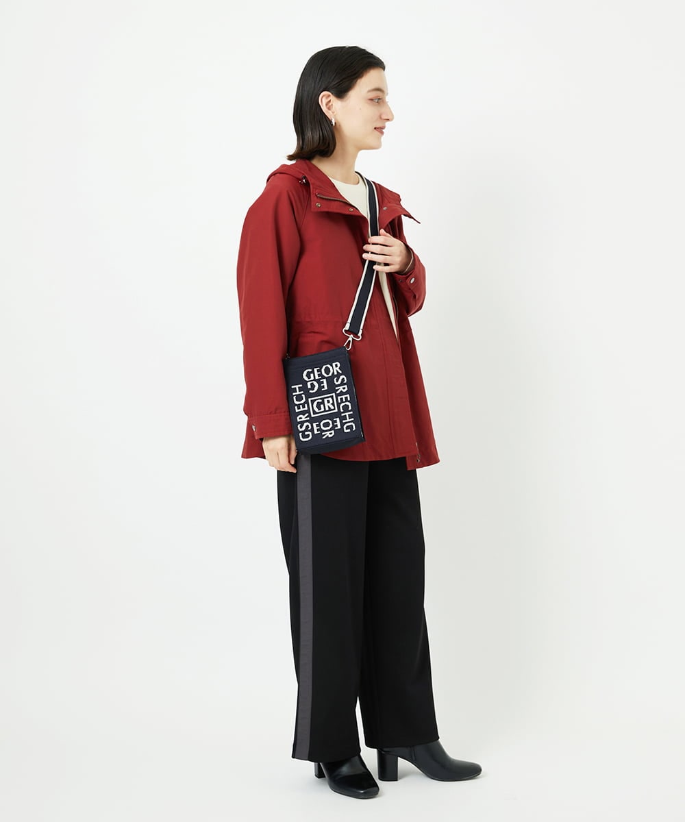 PHQAD01250 GEORGES RECH(小さいサイズ)(メゾン ドゥ サンク) ストレッチダンボールストレートワイドパンツ ブラック