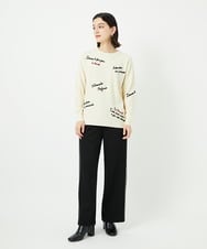 PHQAD01250 GEORGES RECH(小さいサイズ)(メゾン ドゥ サンク) ストレッチダンボールストレートワイドパンツ ブラック