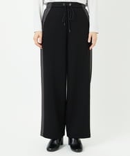 PHQAD01250 GEORGES RECH(小さいサイズ)(メゾン ドゥ サンク) ストレッチダンボールストレートワイドパンツ ブラック