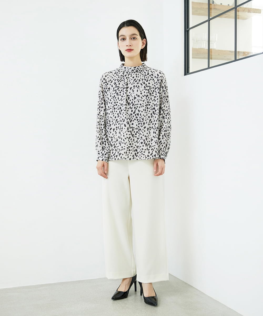 PHQAD39190 GEORGES RECH(小さいサイズ)(メゾン ドゥ サンク)  [日本製]ウーリッチ両面起毛ストレートパンツ グレー系(千鳥柄)